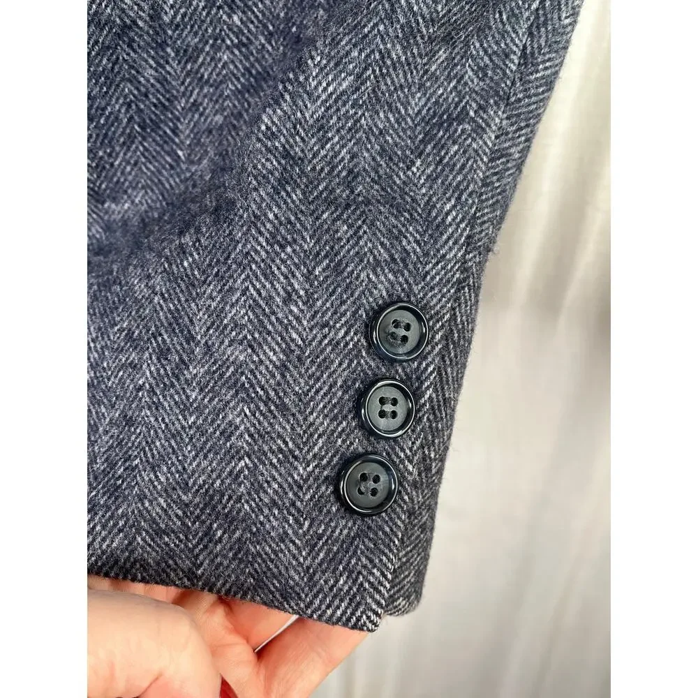 Vintage Savile Row for Lazarus men's 100% wool blazer, blue/white, size 40R, EUC
